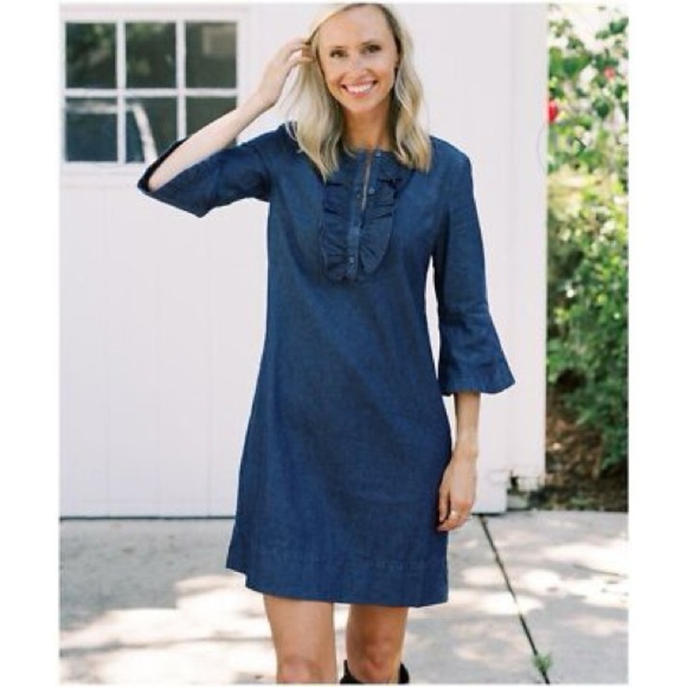 Draper James Blue Ruffle Dress